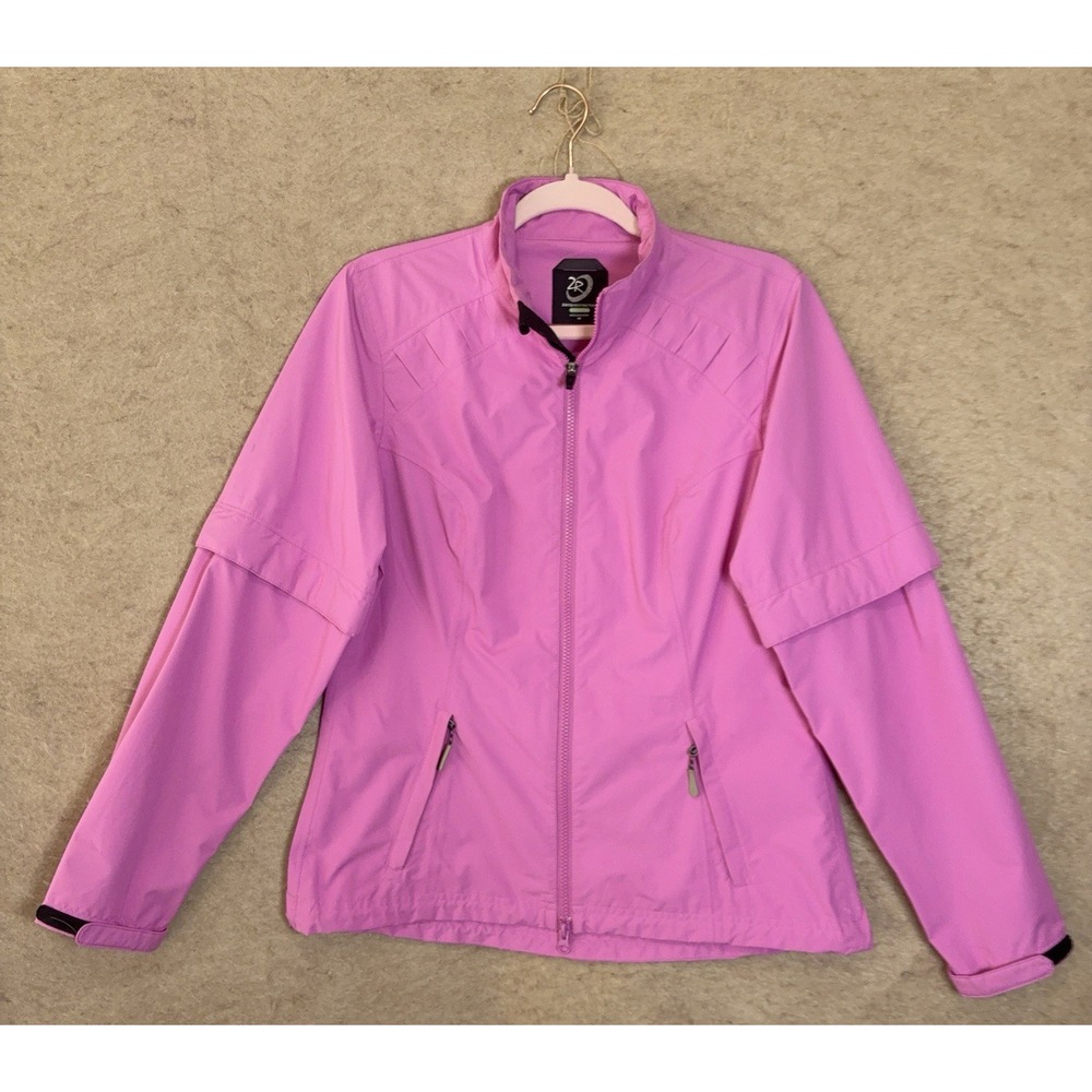Zero Restriction Convertible Golf Jacket Women Sz M Pink Zip Pockets Lightweight